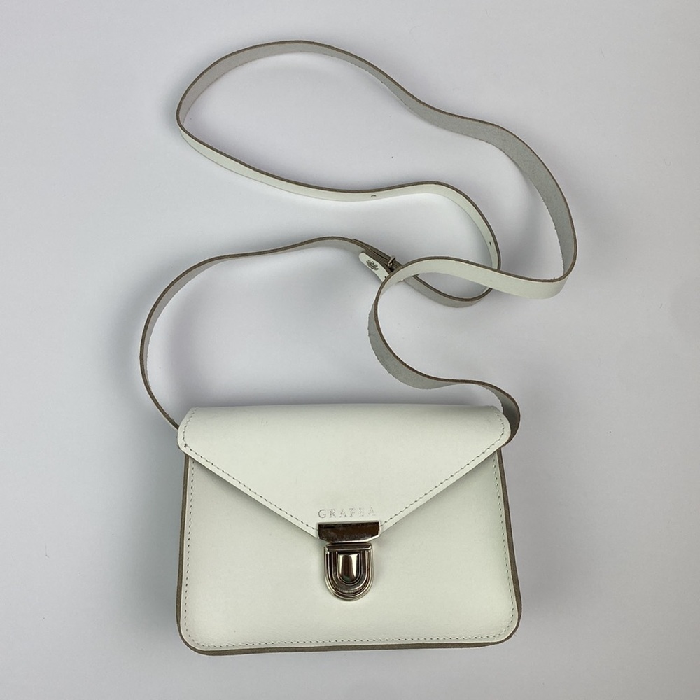 GRAFEA | Small White Crossbody Leather Shoulder Bag